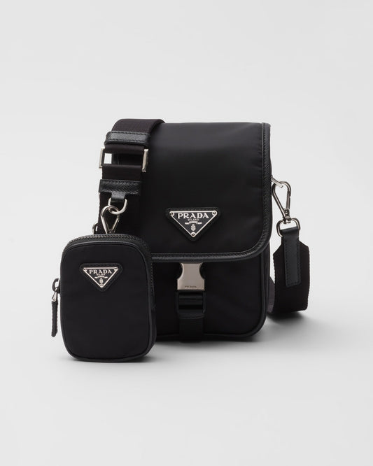 Sac porté épaule en Re-Nylon et cuir Saffiano - #6