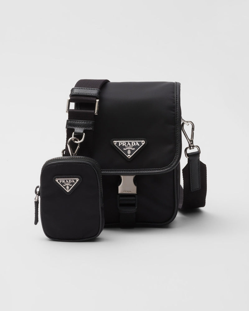 Sac porté épaule en Re-Nylon et cuir Saffiano - #6
