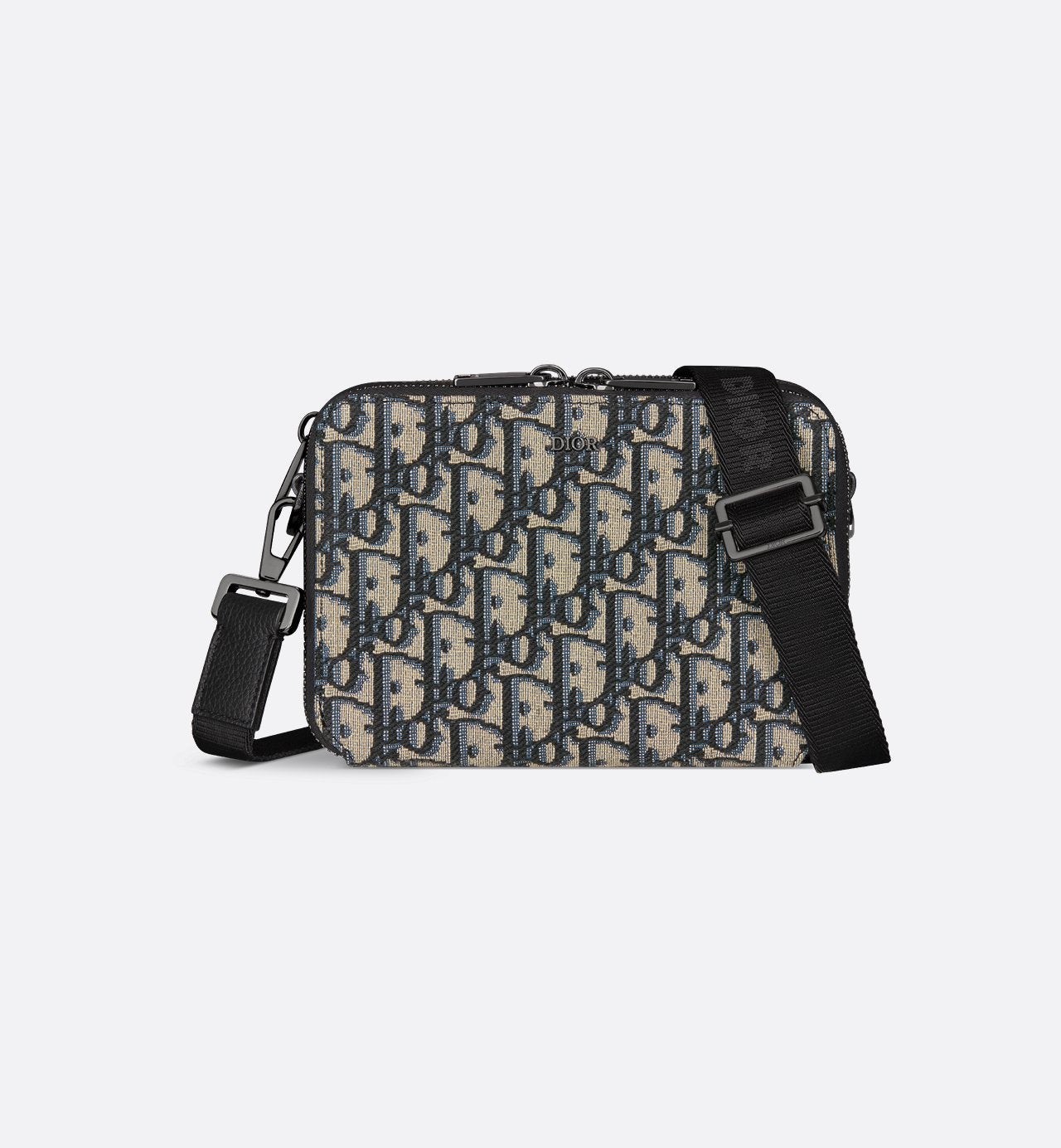Pochette zippée à bandoulière Toile jacquard Dior Oblique noir - #2
