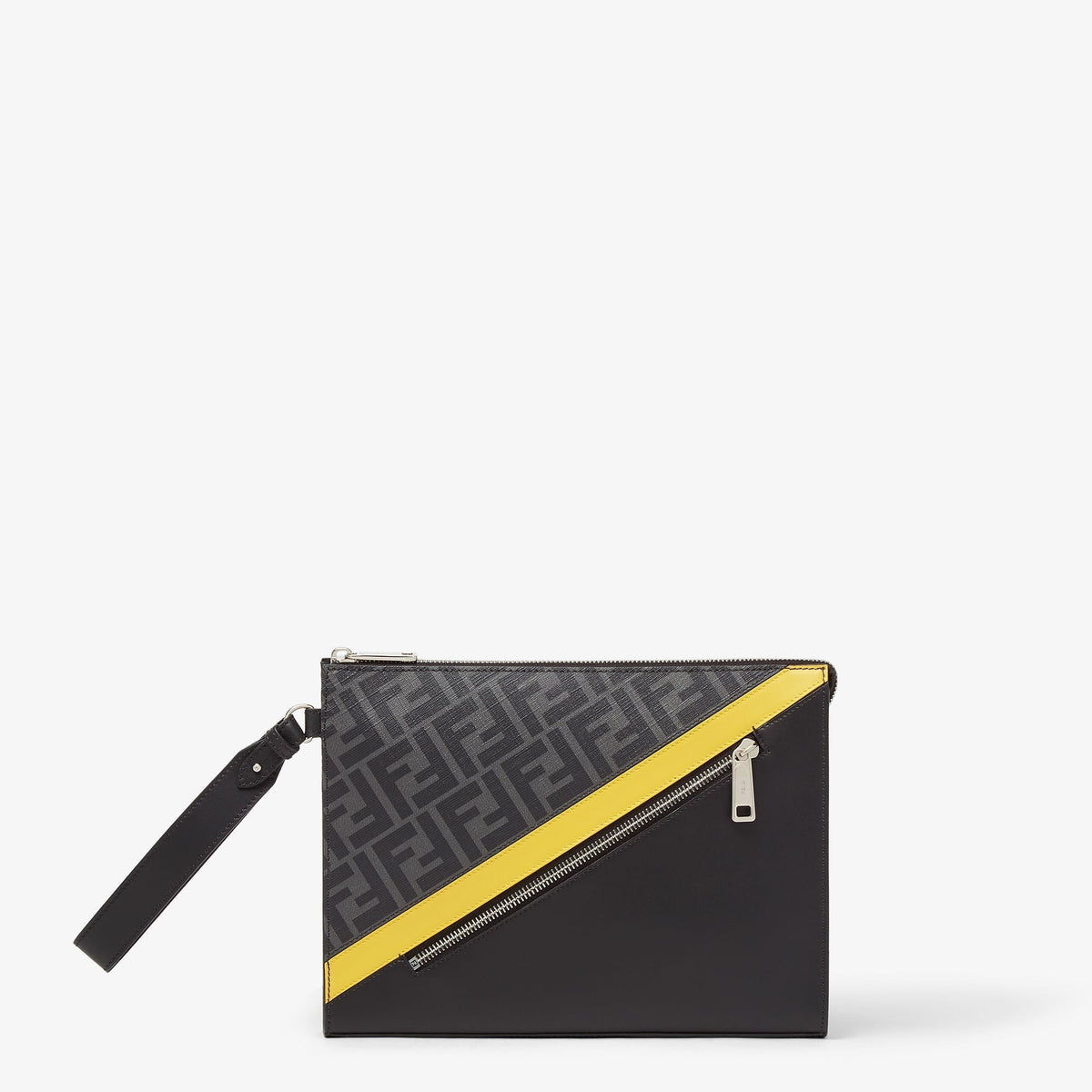 Pochette Fendi Diagonal tissu gris