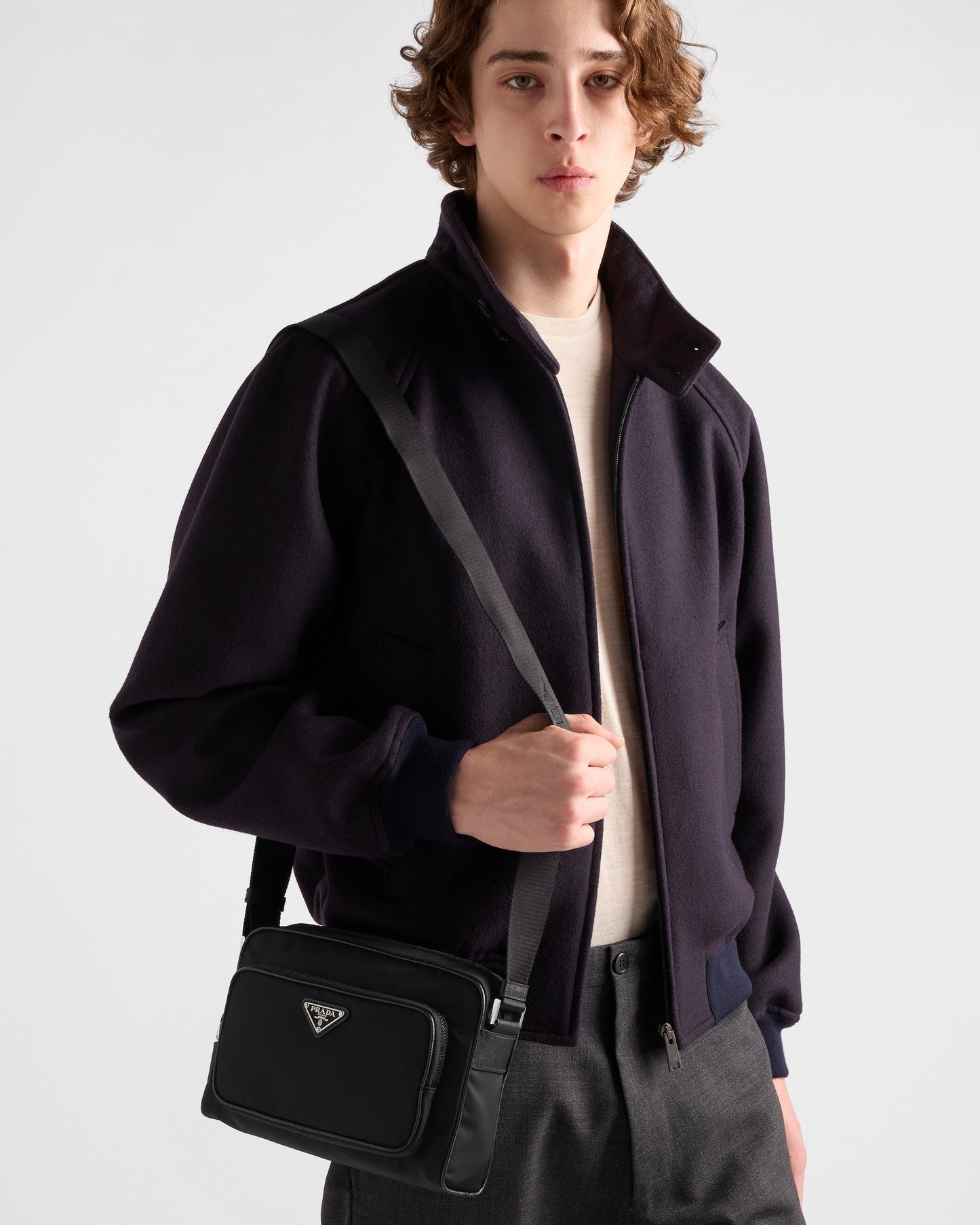 Petit sac Re-Nylon et cuir Saffiano